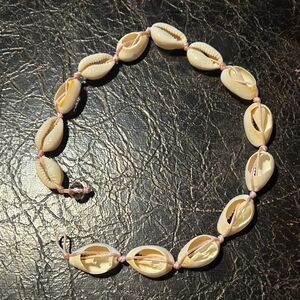 Money Cowrie Shell Anklet Or Bracelet with Pink Cord